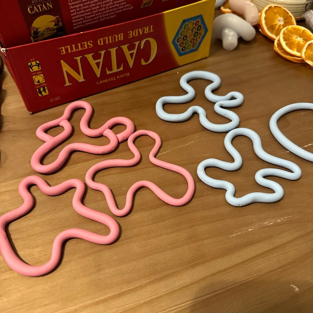 Handmade clay abstract coasters(4 per bundle)